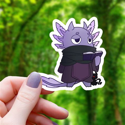 Axolotl Warlock Vinyl Sticker Tabletop Rpg T Nerdy Sticker Dice