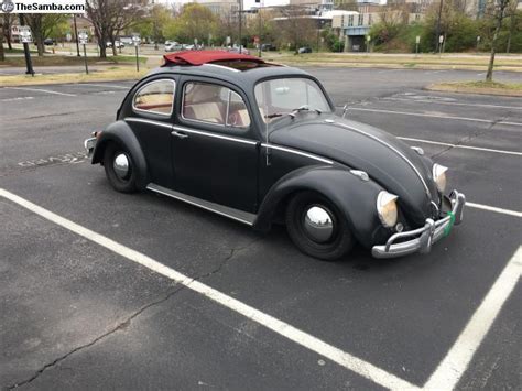 1962 Volkswagen Beetle Ragtop Sunroof Satin Black Lowered And Disc Brks