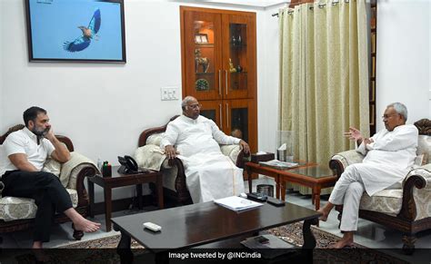 Nitish Kumar Meets M Kharge Rahul Gandhi To Plan Opposition Huddle