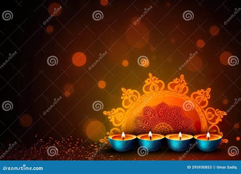 Deepavali Diya Lamp Background with Empty Space for Text Stock ...