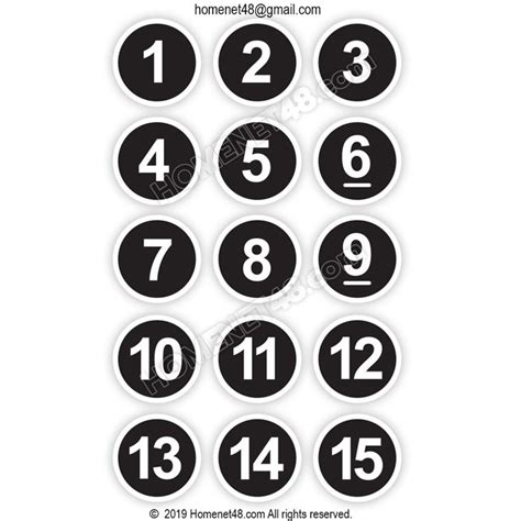 Circle Number Stickers For The Restaurant Table Homenet48