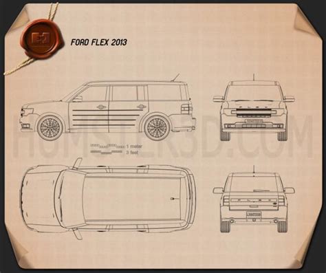 Ford Flex 2013 Blueprint Hum3d