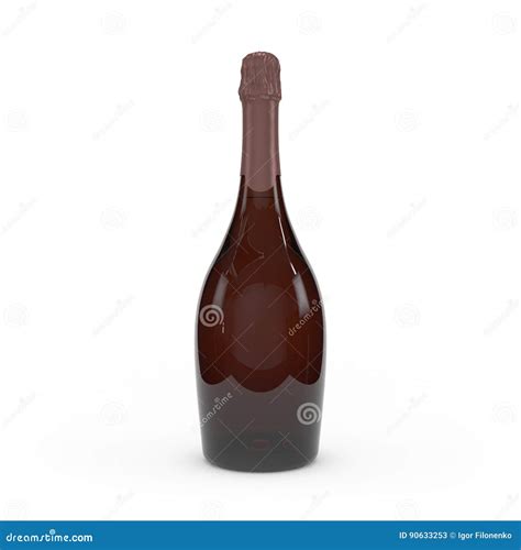 Champagne Bottle 3d Rendering Stock Image Illustration Of Booze