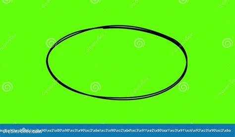 Animation Of A Sketch Of A Hand Drawn Ellipse 4k Animation Green Screen Stock Illustration