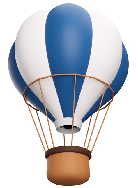 3D Rendering Colourful Hot Air Balloon 12098073 PNG