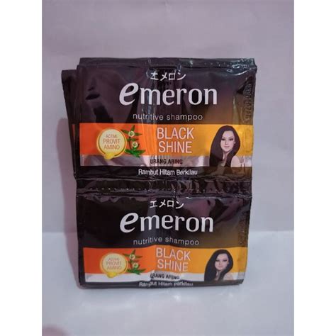 Jual Shampoo Emeron Black Shane Sachet Renceng Pcs Shopee Indonesia