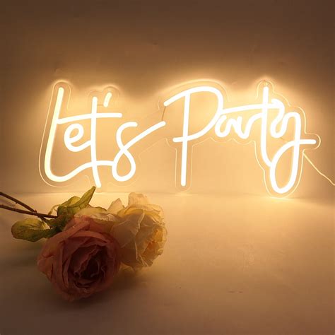 Ving Let S Party Led Neon Sign X In Neon Light Lamp Sign Warm