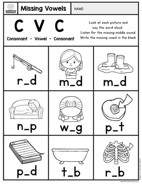 Free Kindergarten Cvc Short Vowel Worksheets For Your Classroom And