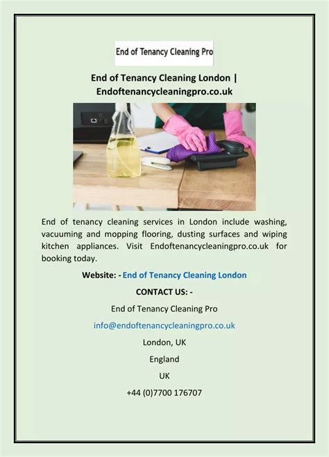 Ppt End Of Tenancy Cleaning London Endoftenancycleaningpro Co Uk