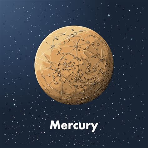 Premium Vector | Hand drawn sketch of planet mercury in color.