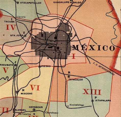 Map Of Distrito Federal Mexico 1922 Vintage Restoration Etsy