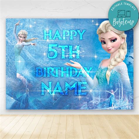 Frozen 2 Birthday Party Banner Backdrop Printable DIY | Bobotemp