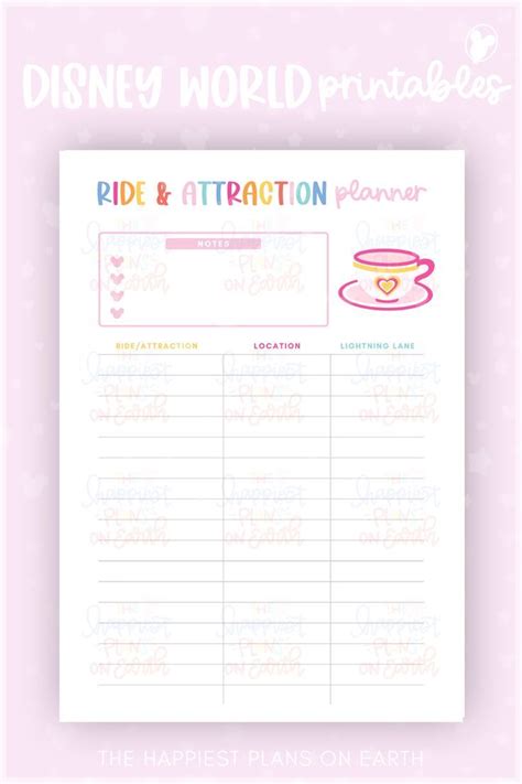 Disneyworld Vacation Planner Templates Digital Printable Templates