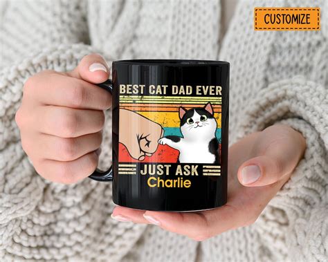 Personalized Cat Mug Best Cat Dad Ever Mug Fathers Day Mug Father Day Mugbest T For