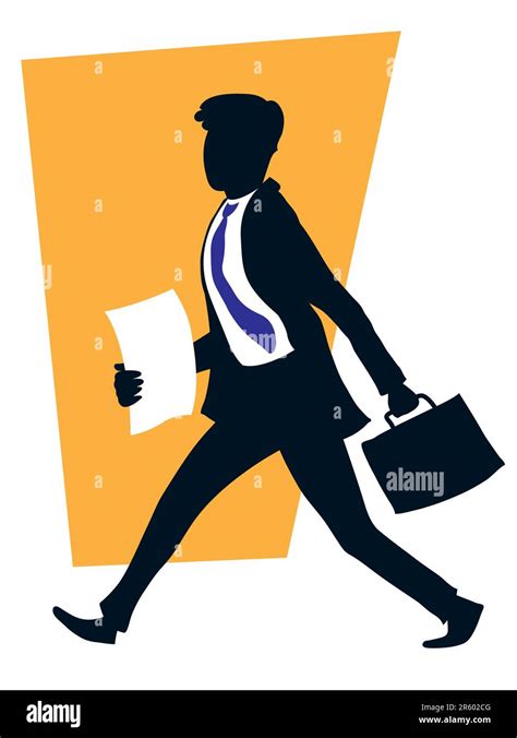 Successful Handsome Businessman Walking With His Suitcase Stock Vector