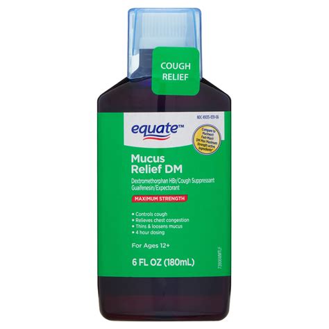 Equate Mucus Relief Dm Liquid Cough Suppressant And Expectorant Fl