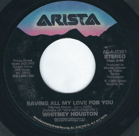 Whitney Houston - Saving All My Love For You (1985, Indianapolis ...