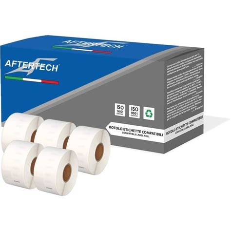 Aftertech 5x 36x89mm Rouleaux d étiquettes adhésives compatibles 260