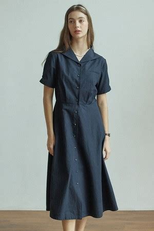 Marine Collar Dress Navy Nonlocal