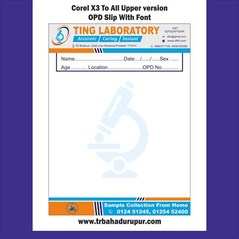 Laboratory Opd Slip Corel Design