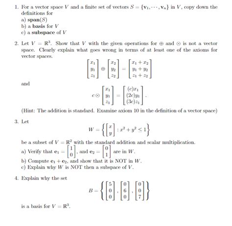 Solved For A Vector Space V And A Finite Set Of Vectors S Chegg