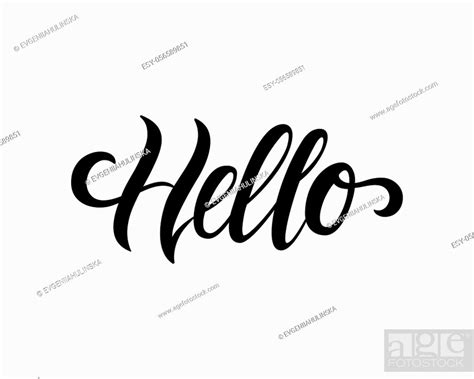 Hello Hand Drawn Calligraphy And Brush Pen Lettering Design For