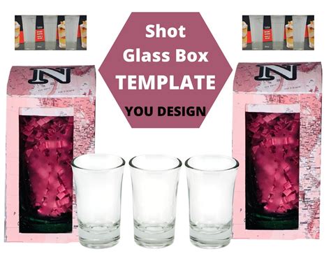 1 5oz Shot Glass Box Template Box Template Shot Glass Box Svg Dessert Glass Box Dessert Box