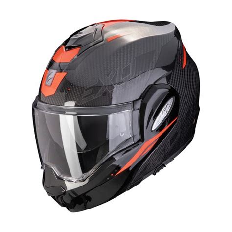 Casco Convertible Scorpion EXO TECH EVO CARBON ROVER Negro Rojo Totmoto