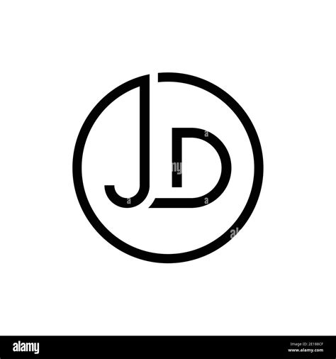 Creative Letter JD Logo Design Vector Template Initial Circle Letter