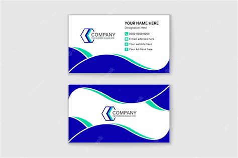 Premium Vector Modern Blue Business Card Template