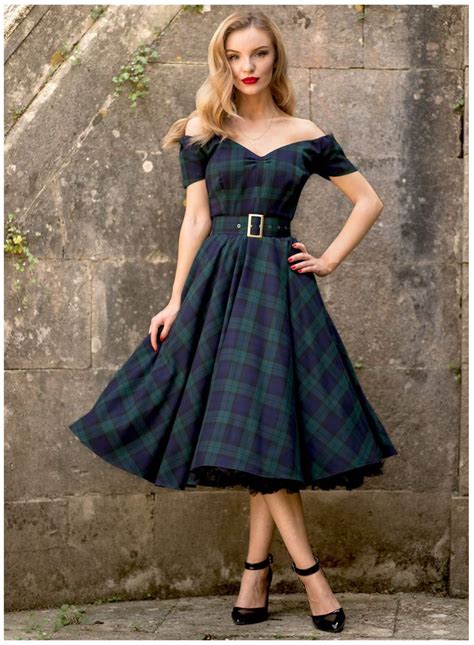 Dee Dee Black Watch Tartan Vintage S Full Circle Dress Retro Dress