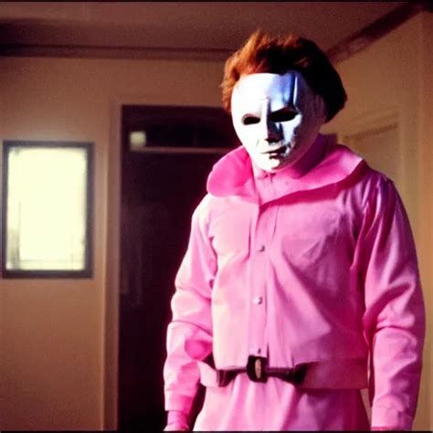 Michael Myers In A Cute Pink Maid Outfit Stable Diffusion