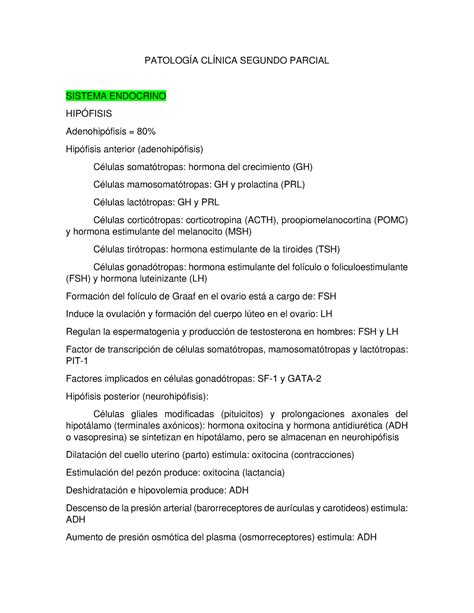 Patolog A Cl Nica Segundo Parcial Patolog A Cl Nica Segundo Parcial