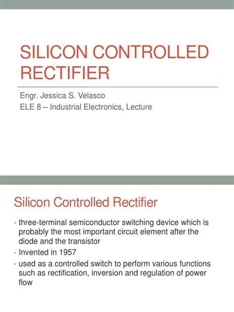 Silicon Controlled Rectifier | PDF | Rectifier | P–N Junction