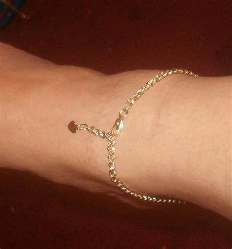 Sexy 18 Karat Gold Gep French Rope Anklet Heart Dangle Etsy