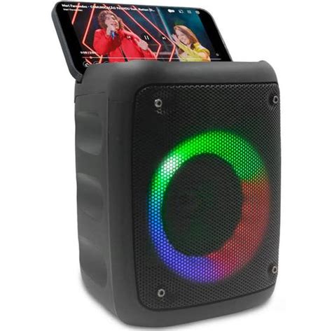 Caixa De Som Bluetooth Port Til W Suporte Para Celular Led Rgb Kts