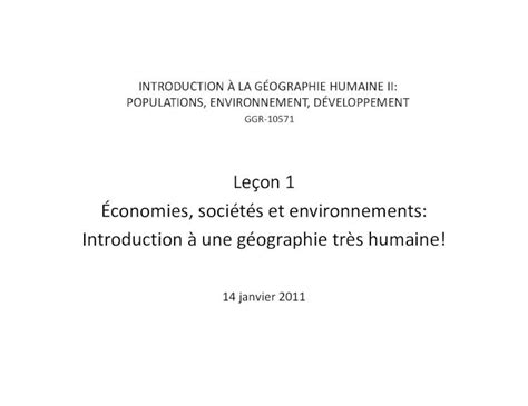 PDF Leçon 1 Économies sociétés et environnements cours examens