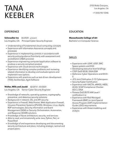 Cyber Security Engineer Resume Samples | Velvet Jobs