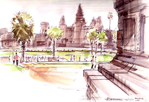 Angkor Wat Sketch at PaintingValley.com | Explore collection of Angkor Wat Sketch