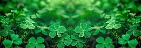 Premium Photo Green Background With Threeleaved Shamrocks Lucky Irish