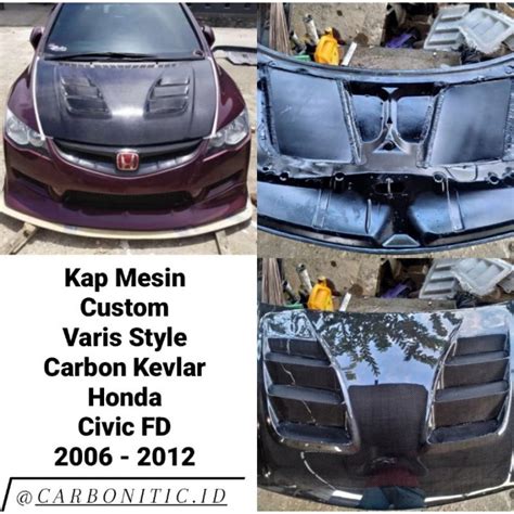 Jual Kap Mesin Custom Varis Style Honda Civic Fd Carbon