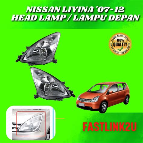 Nissan Livina 2007 2012 Head Lamp Lampu Kereta Headlamp Front Lamp