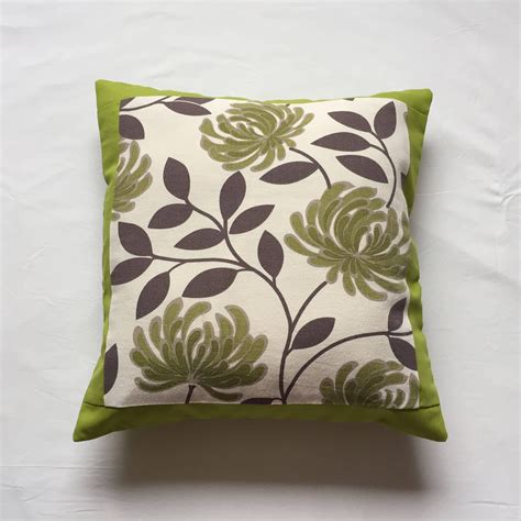 Lime Green Floral Pillow Vintage Mid Century Style Retro Etsy UK