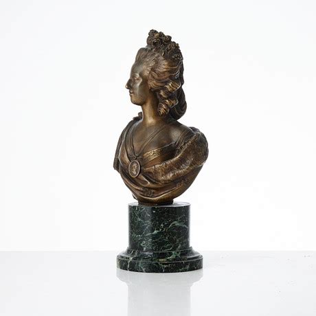 Bust Depicting Marie Antoinette After F Lix Lecomte Bronze On Stone