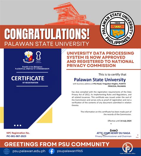 Congratulations PSU | Palawan State University