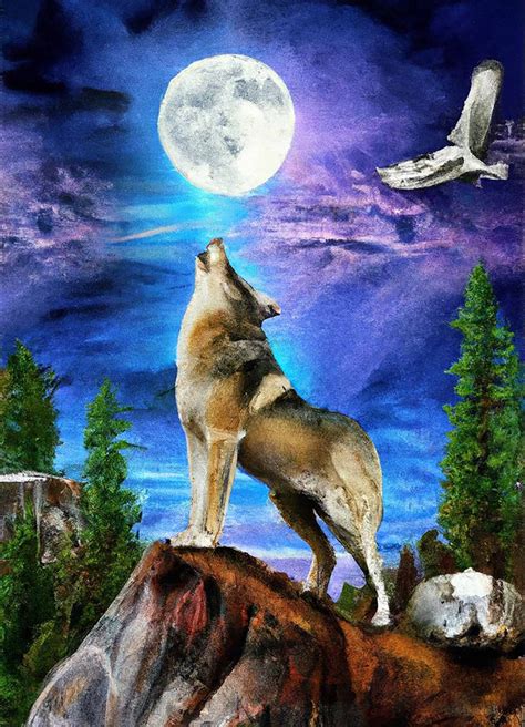 Skryuie D Diamond Painting Wolf And Eagle Full Drill Paint With