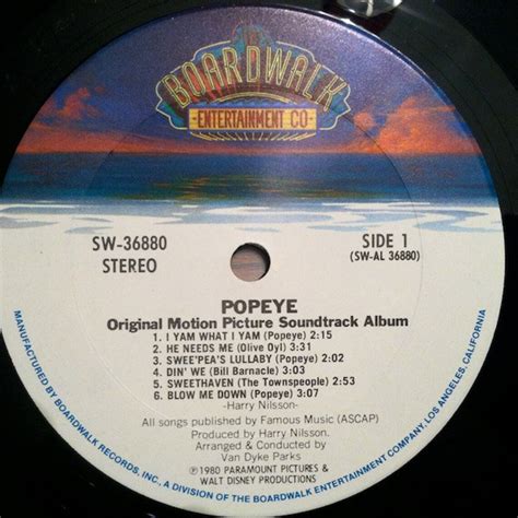 Harry Nilsson Popeye 80's Movie Soundtrack Vinyl LP - Etsy