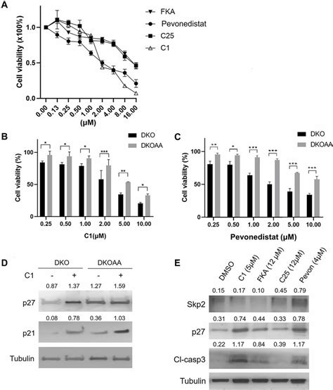 Inhibitors Of Scf Skp Selectively Inhibit Dko Tumor Cells A Graphs