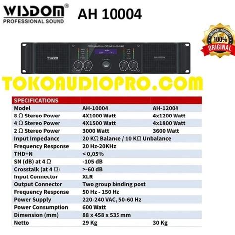 Jual Jual New Stock Power Wisdom Ah Channel Power Amplifier