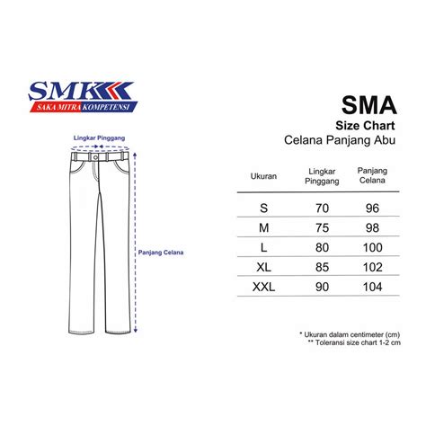 Seragam Celana Panjang Abu Abu Sma Ukuran Xl